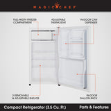 Magic Chef Single Compartment Mini Refrigerator (MPN: MCBR350W2)