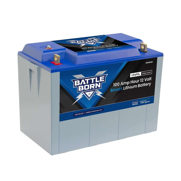 Battle Born 100 Ampere Hour 12 Volt Smart Heated Lithium Deep Cycle Battery (MPN: BB10012IH)