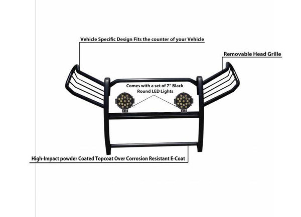 Black Horse Grille Guard Kit (MPN: 17A093902MA-PLB)