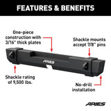 Aries TrailCrusher Jeep TJ Rear Bumper (MPN: 2157001)