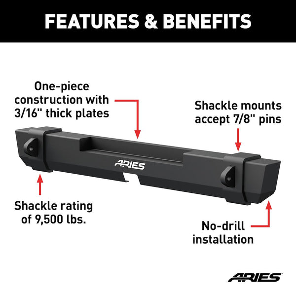 Aries TrailCrusher Jeep TJ Rear Bumper (MPN: 2157001)