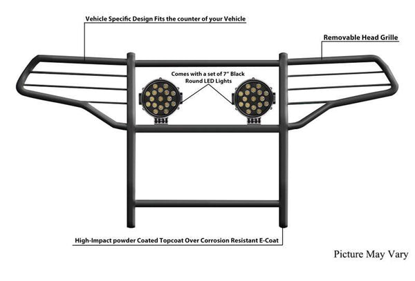 Black Horse Grille Guard Kit (MPN: 17FJ31MA-PLB)