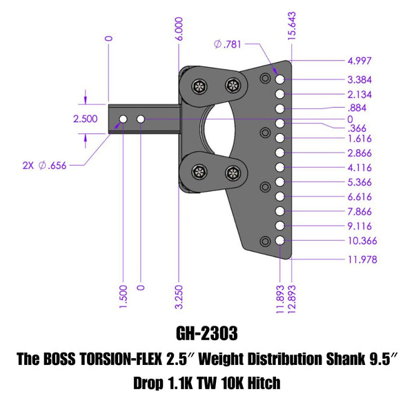 Gen-Y Hitch Torsion-Flex Weight Distribution Shank (MPN: GH-2303)