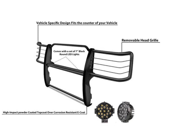 Black Horse Grille Guard Kit (MPN: 17F80218MA-PLB)