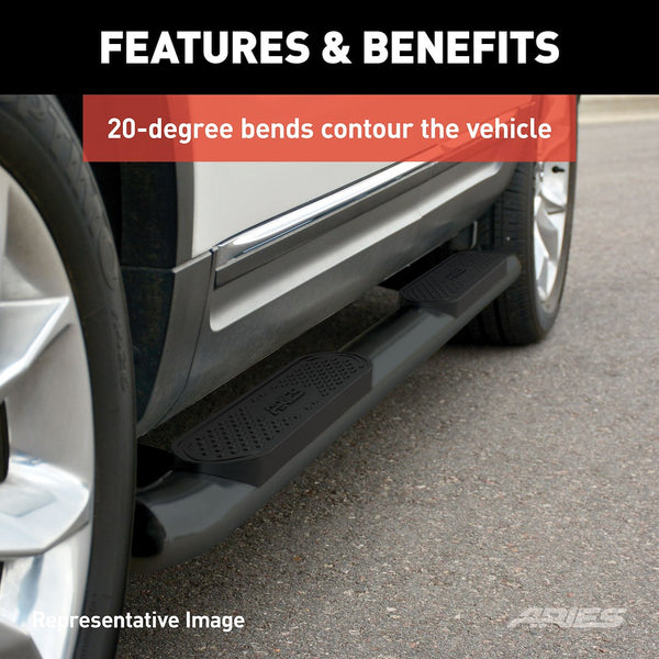 Aries 4 Inch Oval Nerf Bar With Step Pads (MPN: S223041)