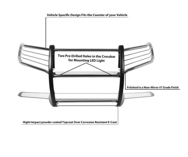 Black Horse Off Road Grille Guard (MPN: 17A096400MSS)
