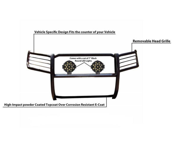 Black Horse Grille Guard Kit (MPN: 17NR26MA-PLB)