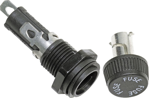 Fuse holder for panel mount AGC/MDL fuse (MPN: 5021-BSS)
