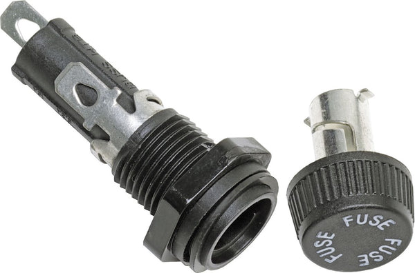 Fuse holder for panel mount AGC/MDL fuse (MPN: 5021-BSS)