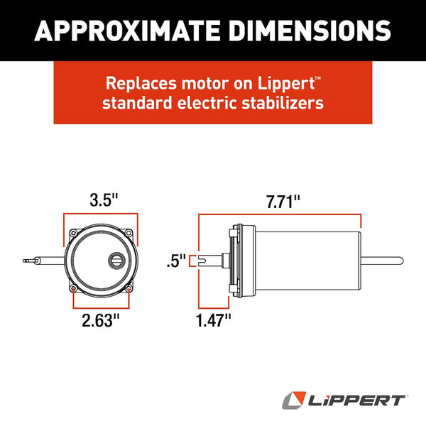 Lippert Components Trailer Stabilizer Jack Stand Motor (MPN: 138445)