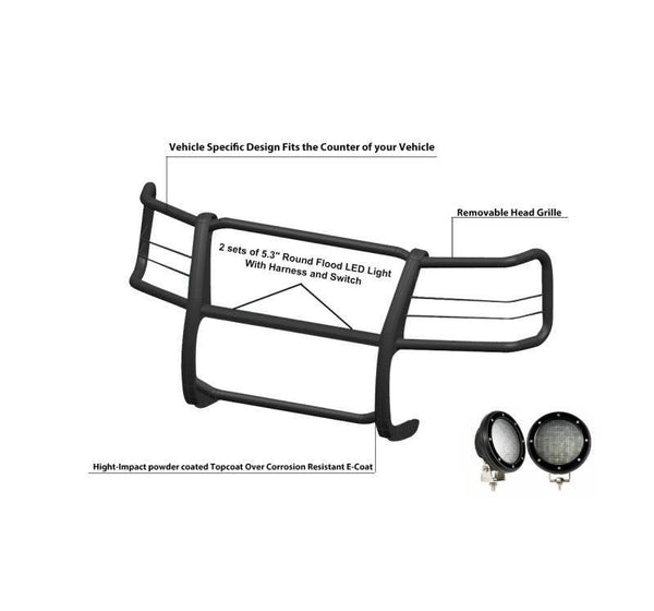 Black Horse Grille Guard Kit (MPN: 17GV02MA-PLFB)