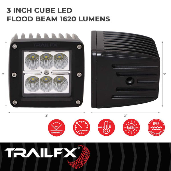 TrailFX LED Driving Fog Lights (MPN: 3X2CFPR)