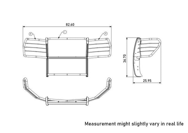 Black Horse Grille Guard Kit (MPN: 17GT29MA-PLR)