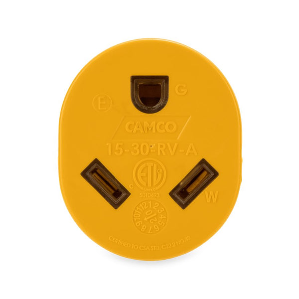 Camco Power Cord Adapter 15 Amp Male to 30 Amp Female (MPN: 55222)
