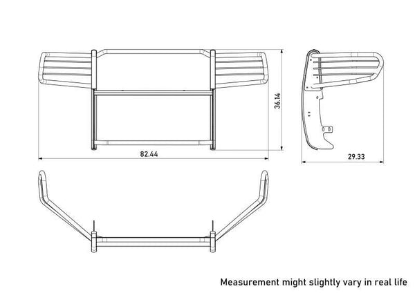 Black Horse Grille Guard Kit (MPN: 17DG111MA-PLFR)