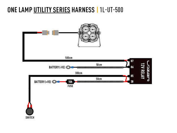 Triple-R Light Work Light Power Cable (MPN: 1L-UT-500)