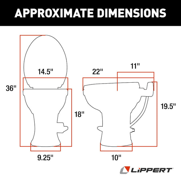 Lippert Toilet With Elongated Seat (MPN: 2022113192)