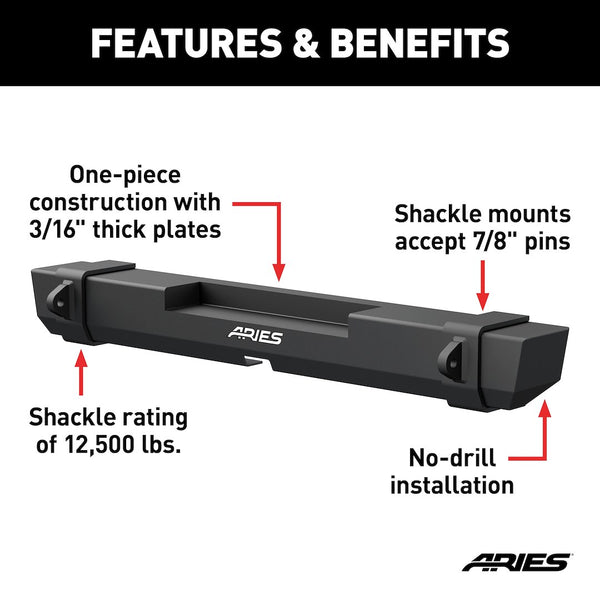 Aries TrailCrusher Rear Bumper (MPN: 2157000)