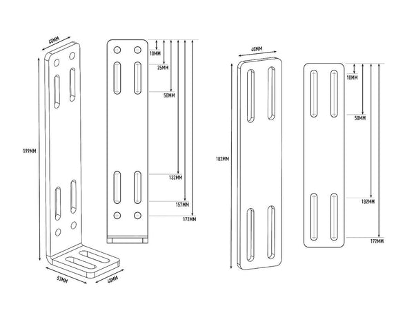 Triple-R Light Bumper Beam Mounting Kit (MPN: BBB-01K)