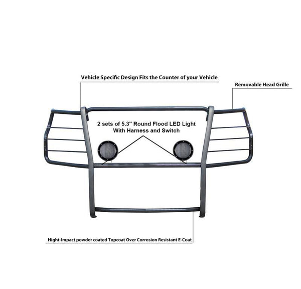Black Horse Off Road Grille Guard (MPN: 17GT30MA-PLFB)