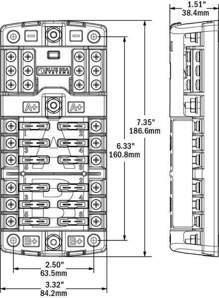 Blue Sea Fuse Block 12 Circuit (MPN: 5032-BSS)