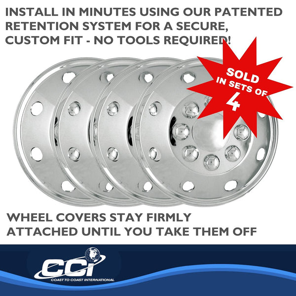 Coast To Coast 16 Inch Stainless Steel Wheel Cover Set (MPN: IWCAL160SS)