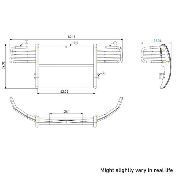 Black Horse Grille Guard Kit (MPN: 17FB23MA-PLB)