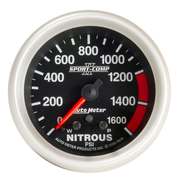 AutoMeter Sport-Comp II Nitrous Pressure Gauge (MPN: 7674)