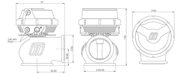 Turbo Smart Gen-V Hyper-Gate45 Wastegate (MPN: TS-0553-1015)