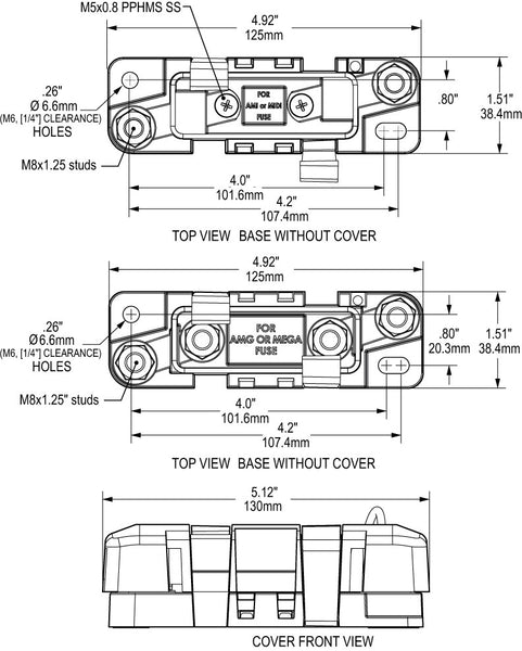Blue Sea Fuse Block (MPN: 7721-BSS)