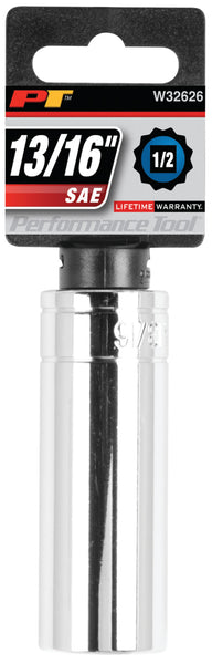 Performance Tool 1/2 Inch Drive Deep Socket (MPN: W32626)