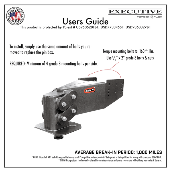 Gen-Y Hitch Executive Torsion Flex Pin Box (MPN: GH-8071)