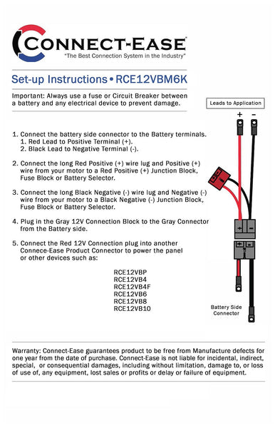Battery Connection Harness for Outboard Motors (MPN: RCE12VBM6K)
