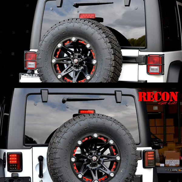 Recon Jeep Wrangler LED Tail Light Assembly (MPN: 264234CL)