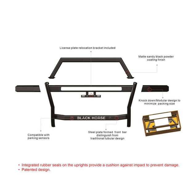 Black Horse Off Road Grille Guard (MPN: RAG1F01)