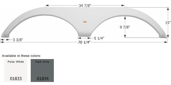 Icon Fender Skirt for Tandem Axle RVs (MPN: 01834)