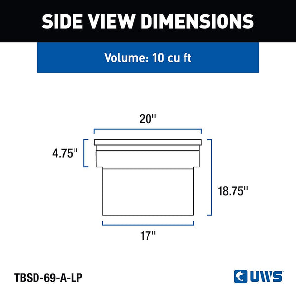 UWS 69-Inch Heavy-Wall Aluminum Deep Angled Tool Box (MPN: EC10761)