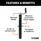 CURT Manual Topwind Trailer Tongue Jack (MPN: 28250)