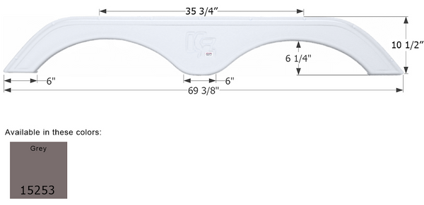 Icon Fender Skirt for Tandem Axle Trailers (MPN: 15253)