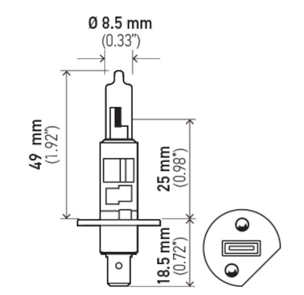 HELLA H1 Halogen Headlight Bulb (MPN: 002089402)