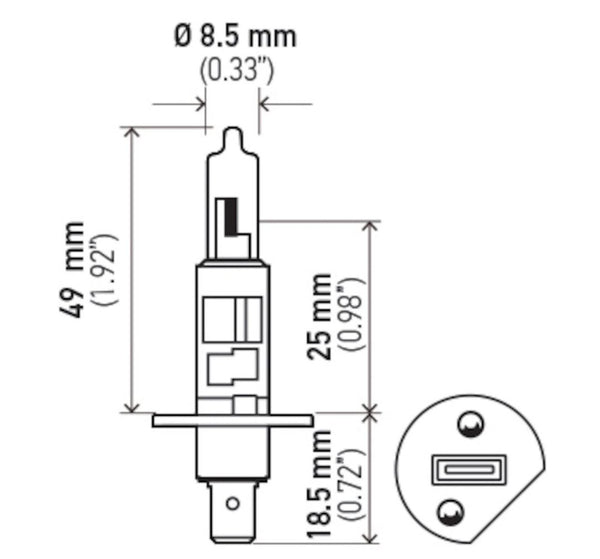 HELLA Halogen Headlight Bulb (MPN: 002089541)