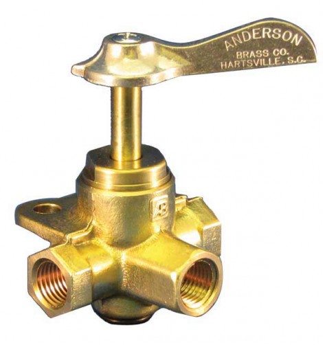 Moeller Marine Brass Three Way Shut Off Valve (MPN: 033305-10)