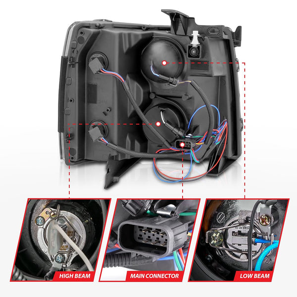 AnzoUSA Headlight Assembly With LED Halo (MPN: 111384)