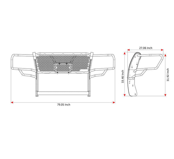 Black Horse Off Road Grille Guard (MPN: RU-FOEX18-B)
