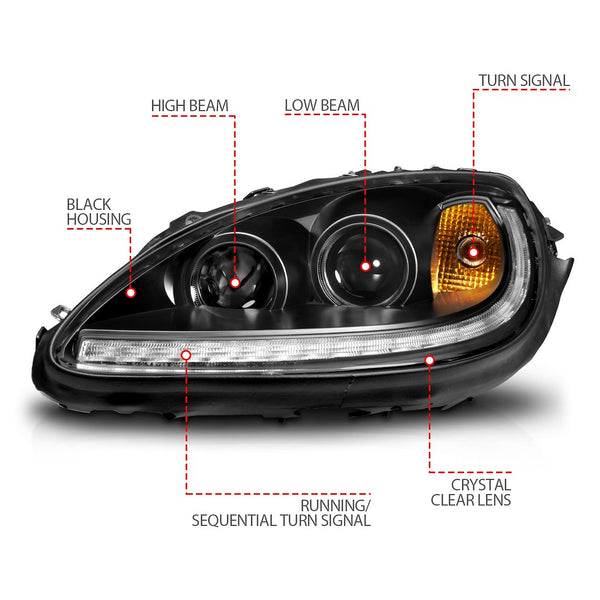 AnzoUSA Headlight Assembly With LED Features (MPN: 121571)