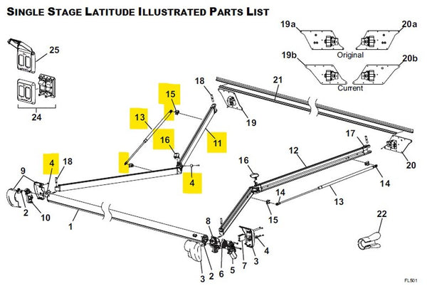 Carefree RV Awning Arm (MPN: R001786-106)