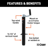 CURT Manual Topwind Trailer Tongue Jack (MPN: 28200)