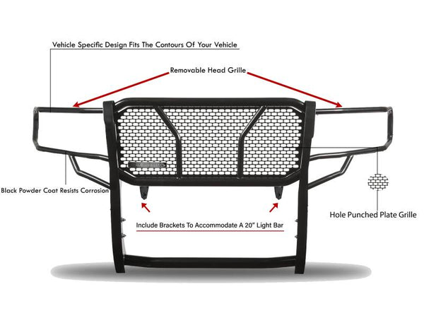 Black Horse Off Road Grille Guard (MPN: RU-NIXD16-B)
