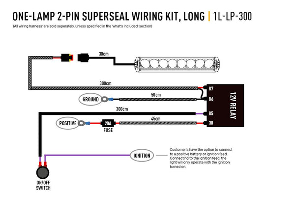 Triple-R Light Bar Wiring Harness (MPN: 1L-LP-300)