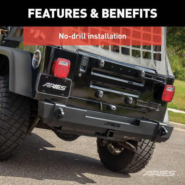 Aries TrailCrusher Jeep TJ Rear Bumper (MPN: 2157001)